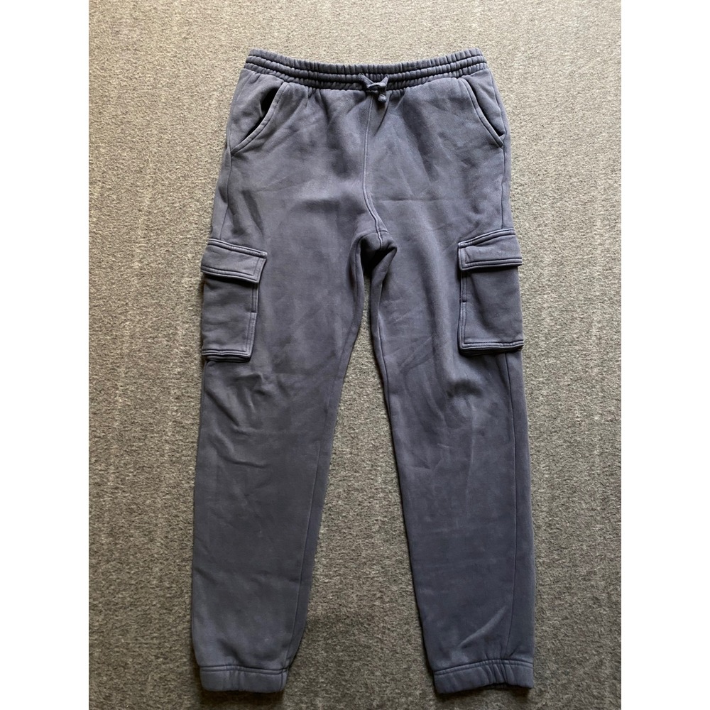 Wonder Nation Boys XL 14-16 Blue Gray Fleece Cargo Joggers Sweatpants X-Large